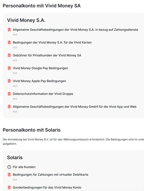 Geschäftsbedingungen Vivid Money
